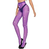 Zando Sparkly Fishnet Stockings for Women-High Waist Rhinestone Fishnet Tights Fish Net Stockings Party Pantyhose