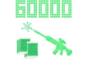 TANSAR Gel Refill Blaster Ammo (7-8 mm, 6 Pack,10,000 Pieces Per Pack), Splater Water Gel, Compatible with Gel Ammo Blaster, Green, for Ages 14+