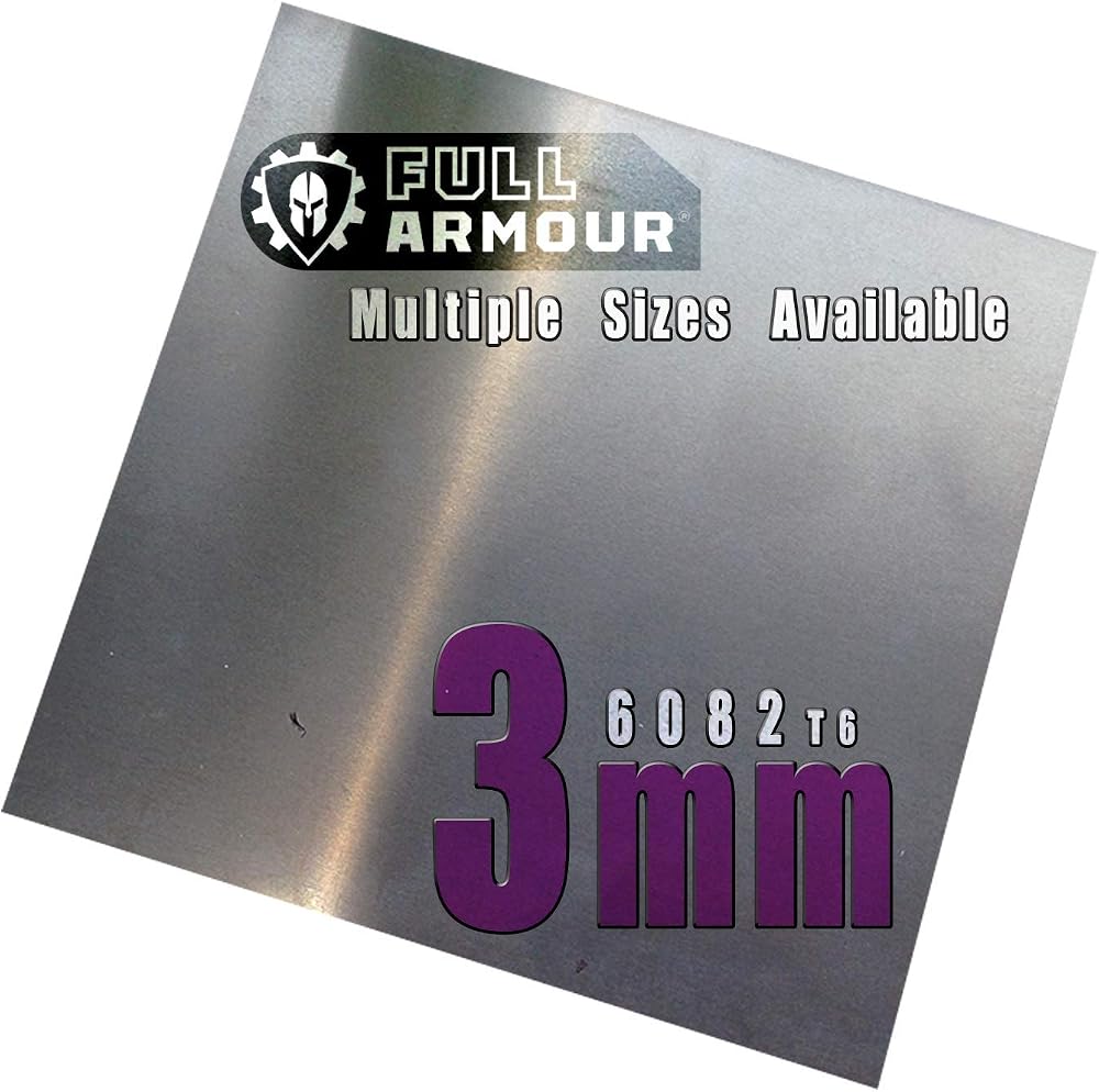 Full Armour 3mm Aluminium Sheet Plate 250x250mm Grade 6082T6