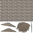 Darovly 500Pcs Mini Bricks Mini Grey Wall Realistic Tiny Bricks Miniature Bricks for Dollhouse Building Model Landscaping Accessories DIY Garden(1/35 Scale, 1Pc Tweezers)