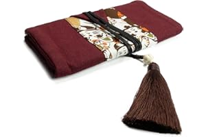 SEVENSUN Handmade Linen Crochet Hook Organizer Bag – Large Capacity Storage Pouch for Crochet Hooks and Accessories – Durable & Multi-Purpose – Portable Knitting Tool Case (Hooks Not Included)