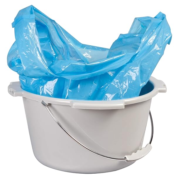 CAREX COMMODE LINERS, 42 LINERS – FITS MOST COMMODES, WITH ABSORBENT POWDER, HOLDS 2 QUARTS LIQUID, DISPOSABLE AND HYGIENIC, 7 TOILET LINERS/BOX, PACK OF 6