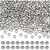 BENECREAT 300Pcs 0.14inch Stainless Steel Spacer Beads, Round Spacers Beads, 2mm Hole Metal Smooth Bead for DIY Bracelet Necklace Jewelry Crafts Making
