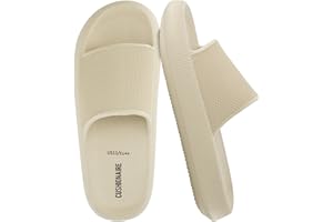 CUSHIONAIRE Feather EVA Mens Sandals – Slip On Recovery Slides, Lightweight Water Shoes for Men