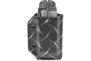 Clip & Carry Kydex Multitool Sheath for the Leatherman Wave and LEATHERMAN Wave Plus - Made in USA - EDC Multi Tool Sheath Holder Holster Cover - Diamond Plate