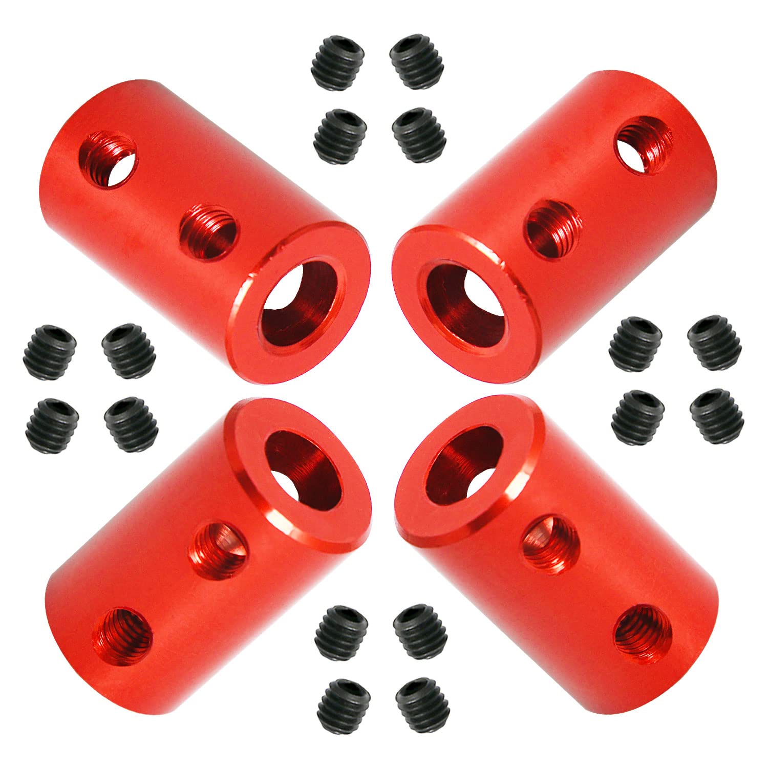 Ohamtes 4Pcs shaft diameter 6mm to 6mm rigid coupling, suitable for 3D printers, DIY encoders, motor connectors, motor guide shaft couplers, model shafts, motor guides, CNC machine tools