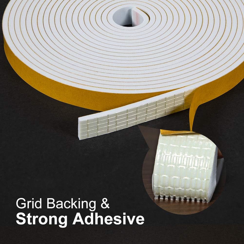 fowong Draft Excluder for Doors 3 Rolls 12mm(W) x 3mm(T) High Density Foam Tape - Image 4