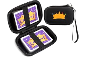 Meetikar Travel Card Games Case Compatible with Enterprises Five Crowns Card Games Set, Hard Carrying Card Case for UNO and Phase 10 Playing Card Case (Not Including Cards) (Black)