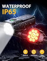 Rolgno Bike Lights Front and Back 1000 Lumen USB C IP65 Aluminum Set view 5