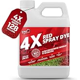 4X Red Spray Dye, Ultra Concentrated Formula for Accurate Coverage, 32oz | Not Rocket Sciences Turf Marker, Makes 128 Gallons, Ready to Mix, Non Staining, Easy to Use, Ideal Fertilizer Marking