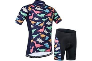 JPOJPO Cycling Jersey Kids,Short Sleeve Cartoon Road Mountain Bike Jersey Set/Top/Short for Girls Boys Breathable