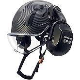 SAFEBUILDER S1C Safety Helmet with Visor Ear Muffs Hard Hats Construction Head Protection Lightweight Breathable Work Outdoor,Industrial ANSI Approved
