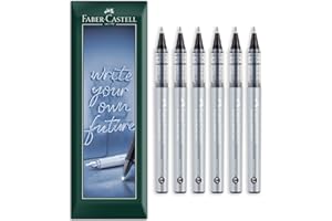 Faber-Castell Free Ink Roller Pen - 0.7mm Nib - Envelope Gift Pack of 6 Rollerball Pens - Stationery for Office, Work, Home e