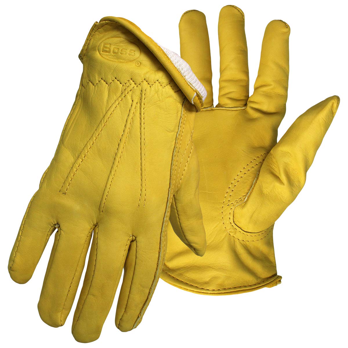 BOSSGloves 6133L Cotton Thermal Grain Cowhide Leather Driver, Large