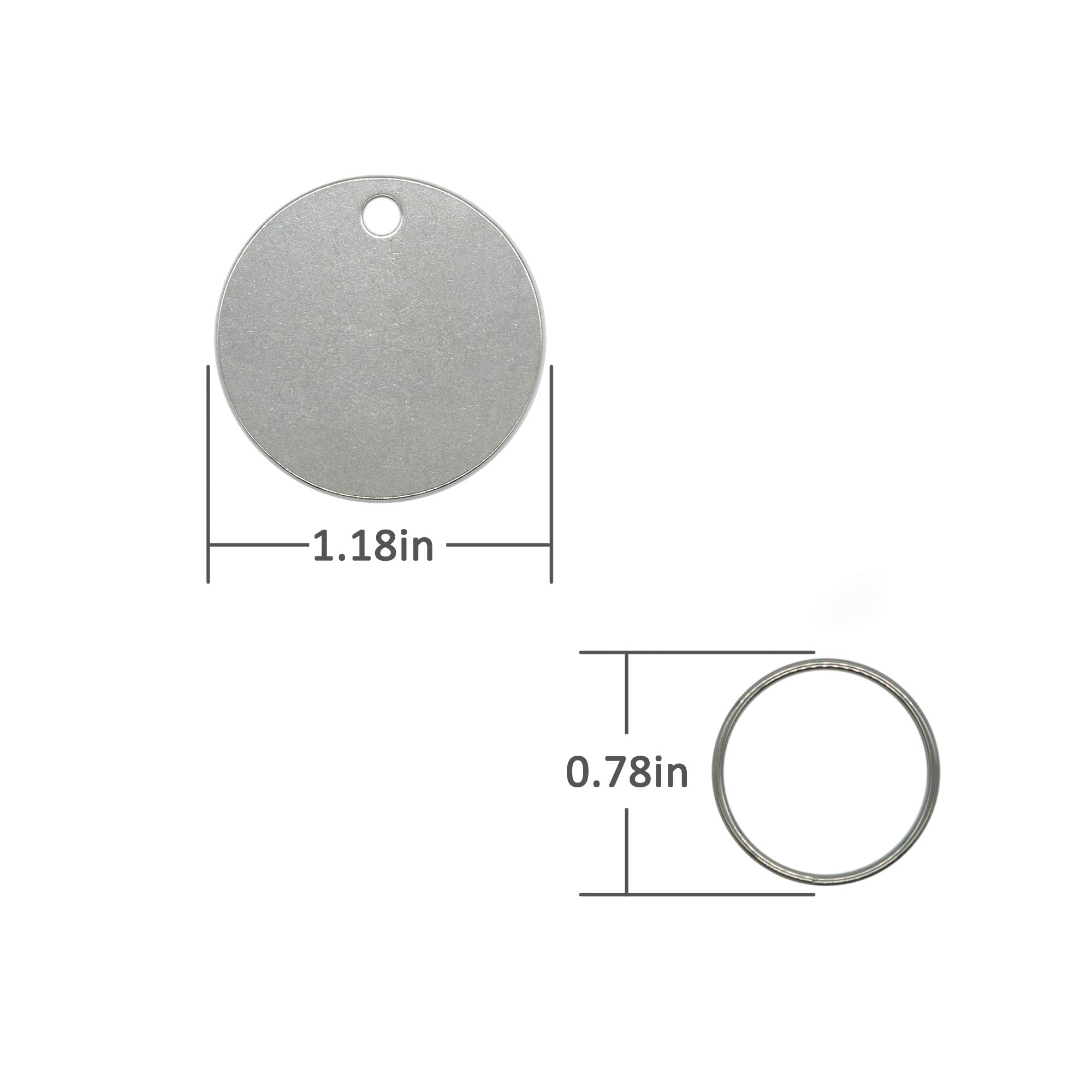 StayMax 1.18 inch Round Stamping Blanks with Hole Stainless Steel Blank Tags 25 Pack