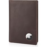 Polare Functional RFID Blocking Leather Passport Holder Travel Bifold Wallet For Men (Dark Brown with AirTag Slot)