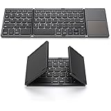 Foldable Bluetooth Keyboard, Jelly Comb Pocket Size Portable Mini BT Wireless Keyboard with Touchpad for iOS, Android, Windows, PC, Tablet, With Rechargable Li-ion Battery