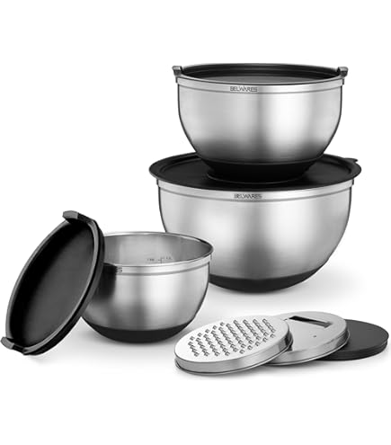 3 Sets De Bols De Mélange En Acier Inoxydable (17,5 Cm, 19,8