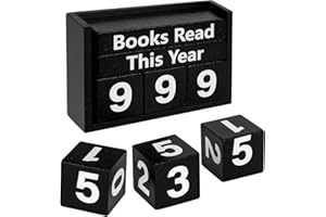 Books Read This Year Counter, Wooden Black Book Counter Tracker for Reading Goal Display, Bookish Accessories for Bookshelf D
