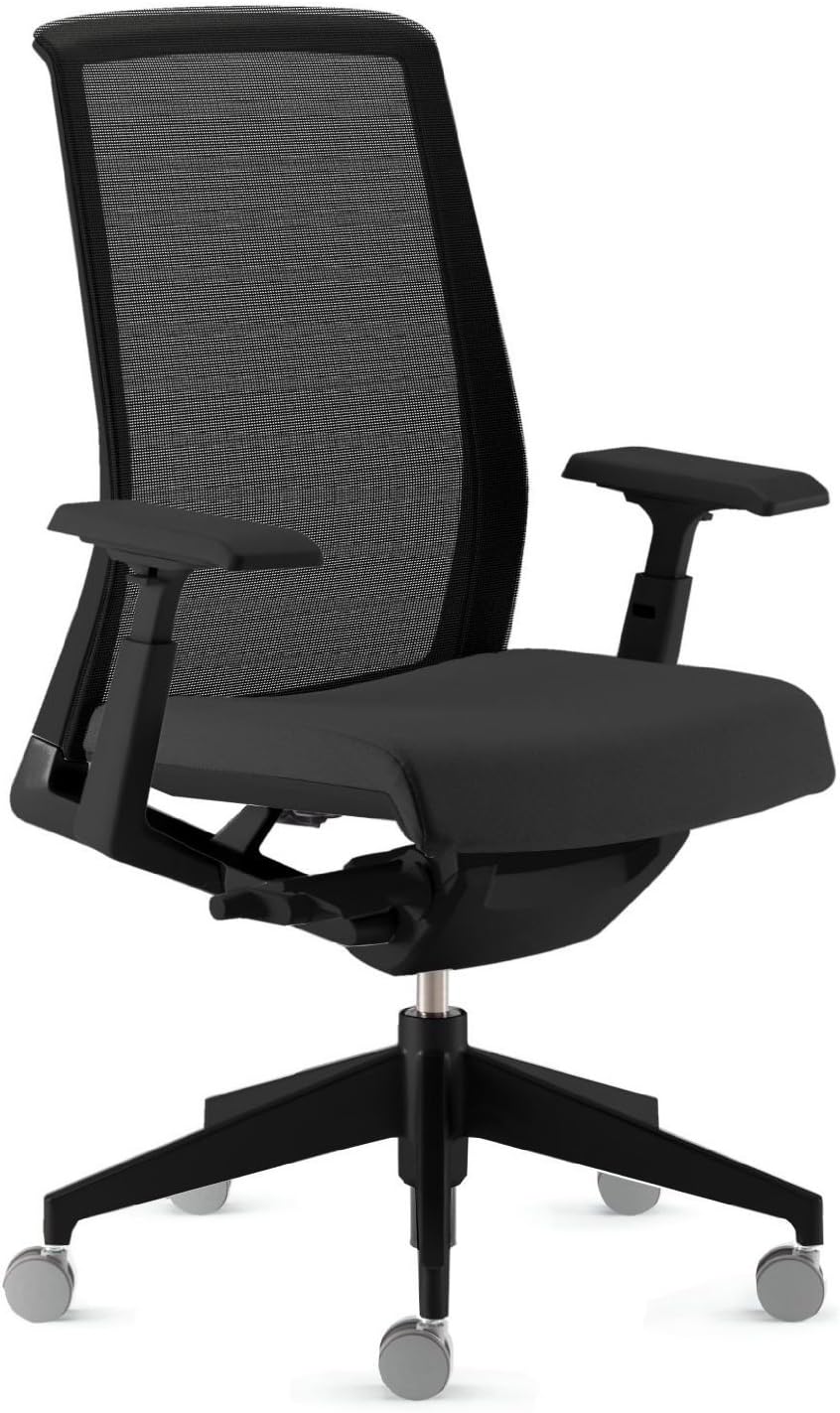 Haworth Very Task Chair: Adjustable Model - 4D Arms - Carpet Casters - Black Base