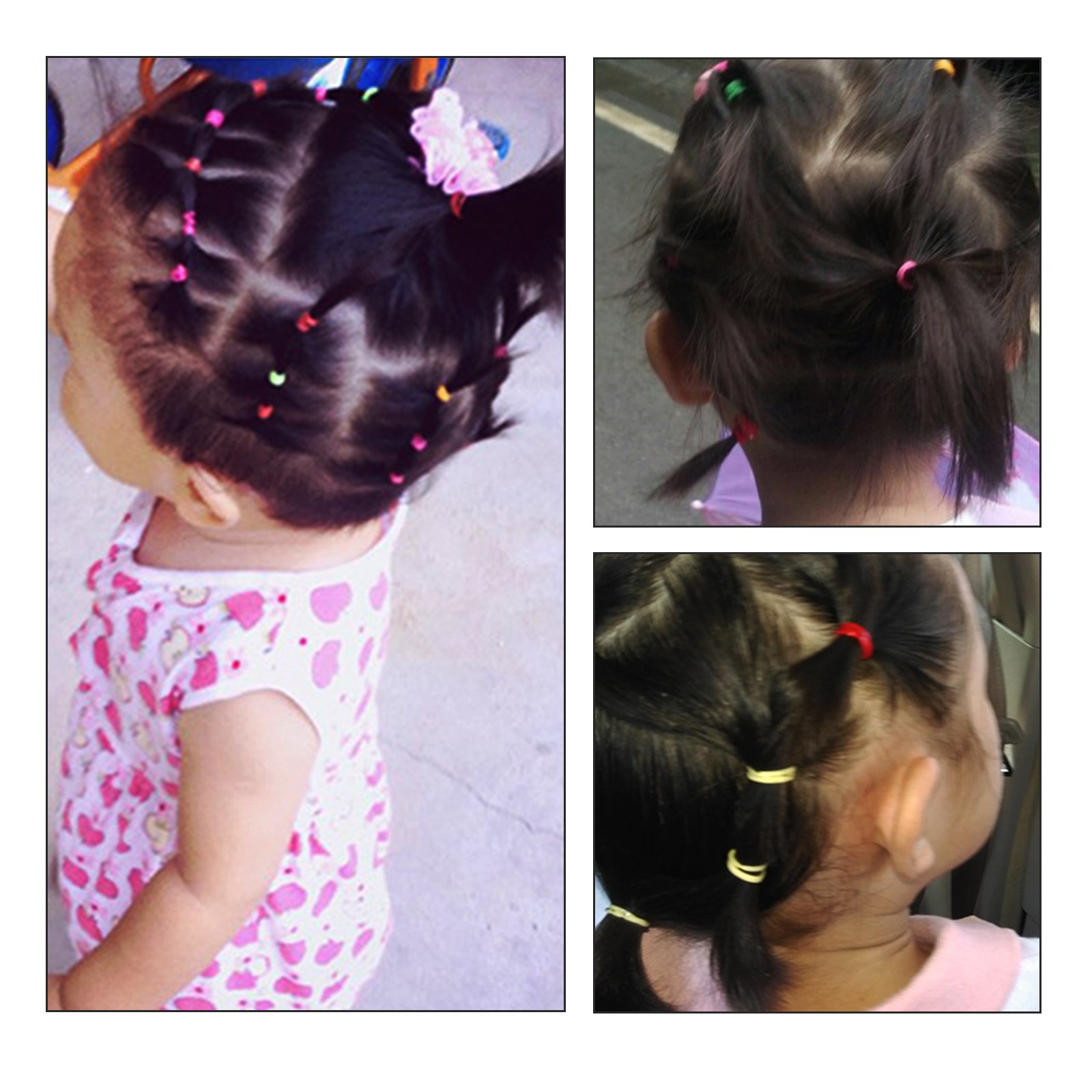 3000 Pcs Multi Color Hair Bands,SEELOK Elastic Braiding Bands Rubber Hair Ties Hair Holder for Kids Baby Girls (Mixed)