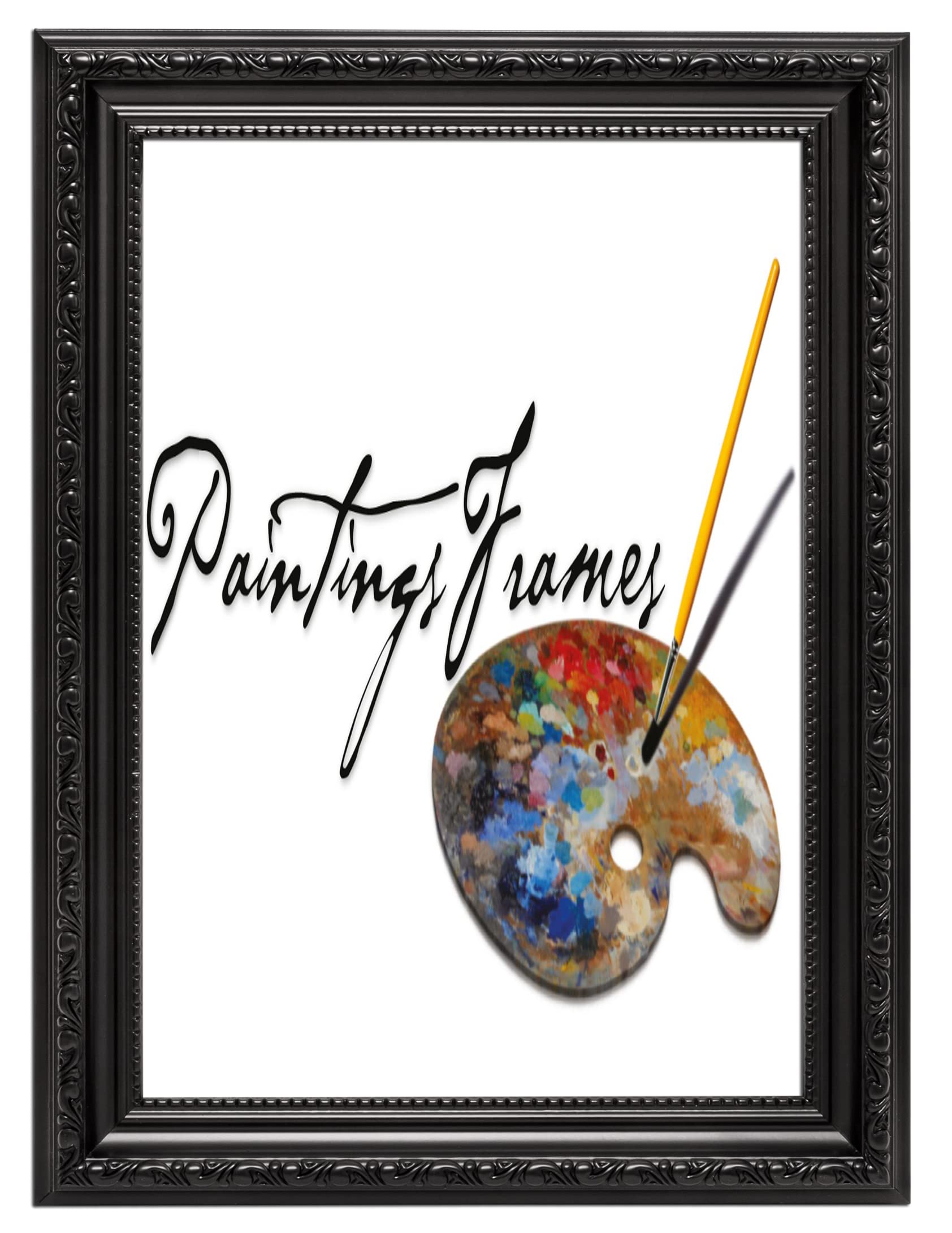 Paintings Frames Ornate Shabby Chic Picture/Photo/Poster frame - With an MDF backing board - Ready to hang or stand - With a High Clarity Styrene Shatterproof Perspex Sheet Black - 12" x 10"