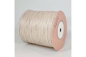 ISPIE Raffia Yarn for Crochet, NOT Paper Genuine Rayon Raffia 1/4'' (White Oak)