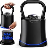 FitNexus Adjustable Kettlebell，6-in-1 Quick Change Adjustable Kettlebell Set (6.5-40 LBS) for Home Gym - Space-Saving Design 