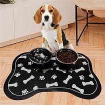 MontVoo Absorbent Pet Feeding Mat - No Stain Dog & Cat Food Water Bowl Mat, Quick Dry Non-Slip Placemat For Messy Drinkers