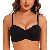 Arm Ma Strapless Bandeau Tube Top Non-Padded Underwire Bra for Women Seamless Convertible Strap