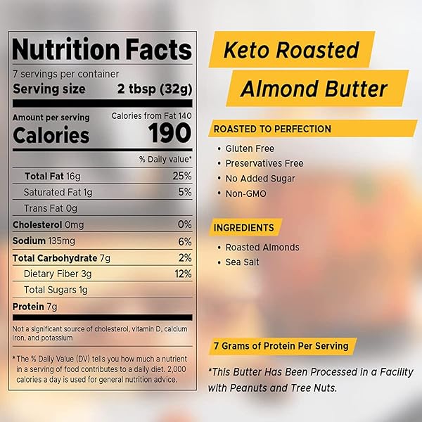 LAUREL’S BUTTER – KETO ROASTED SMOOTH ALMOND BUTTER – HEALTHY NUT BUTTER SNACK, LOW CARB, NO SUGAR, NON GMO, GLUTEN FREE, LIGHTLY SALTED- 8 OZ JAR