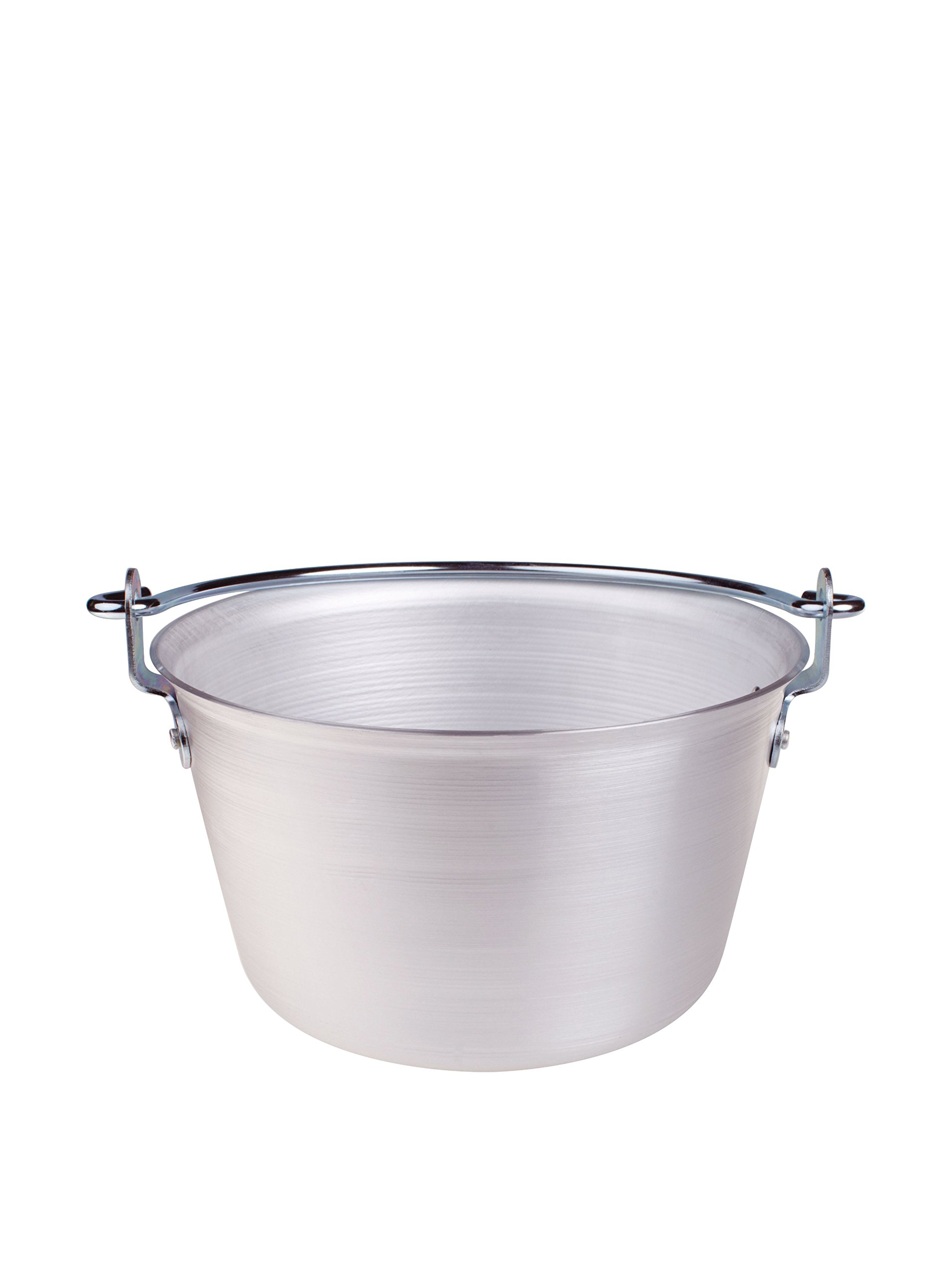 Pentole Agnelli ALMA14420 Professional Aluminium 3 Mm. Polenta Pot with Bow Handle, Diameter 20 Cm, Silver
