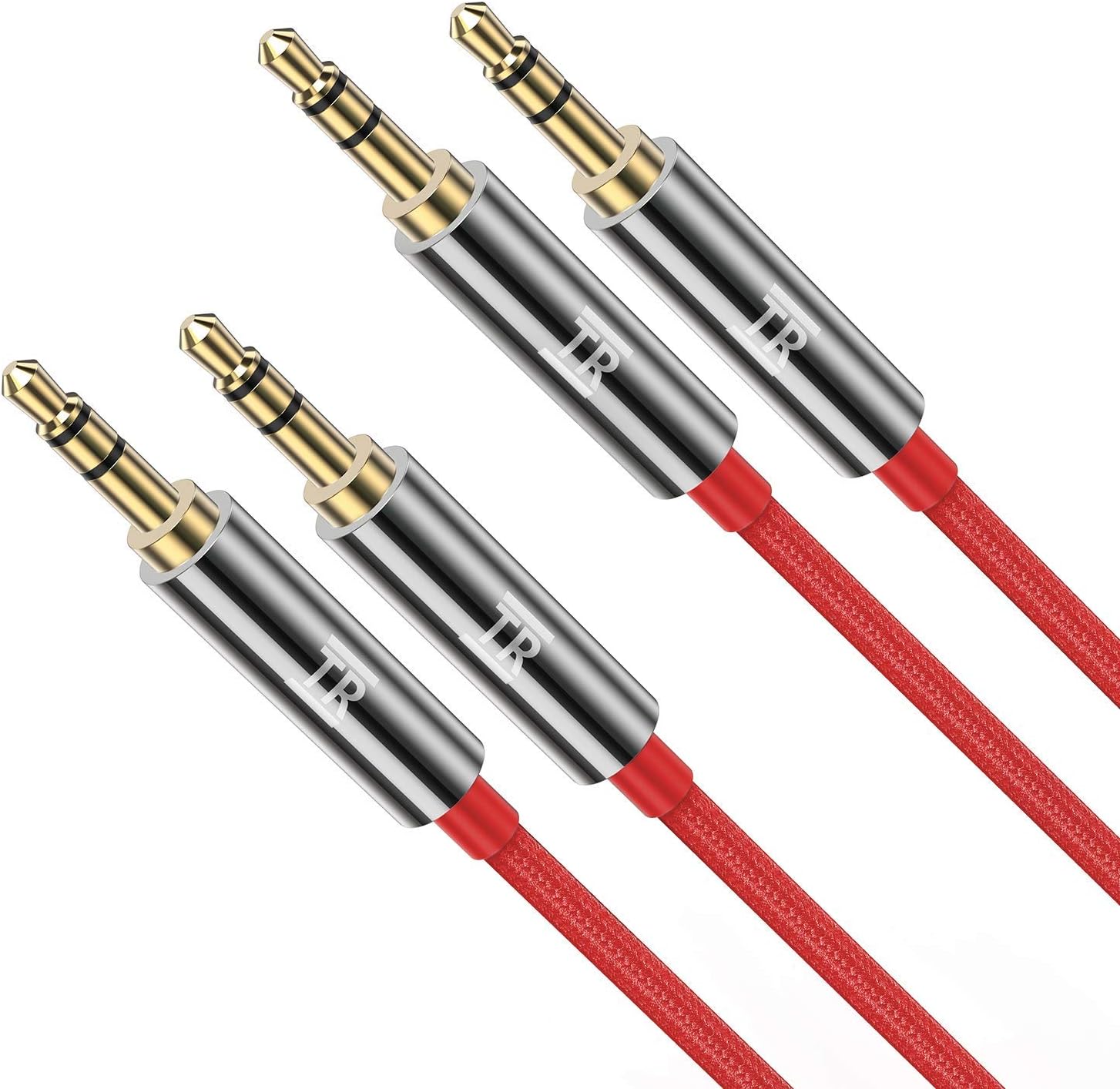 TechRise Câble Jack Audio, [ 2 pièces ] Cable Jack Auxiliaire Audio Stéréo 3.5mm en Nylon pour
