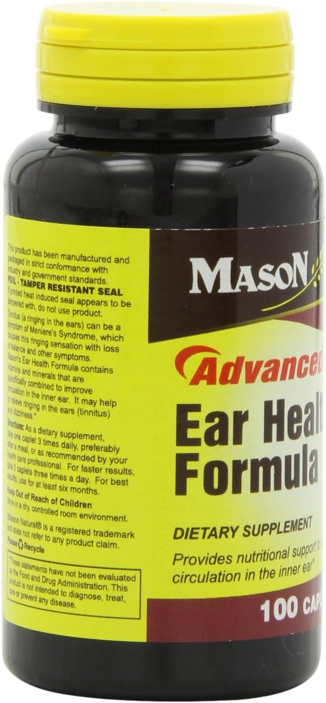 Mason Natural Vitamin Advance Ear Health Formula Caplets, 100-Count Bottle: Health & Personal Care