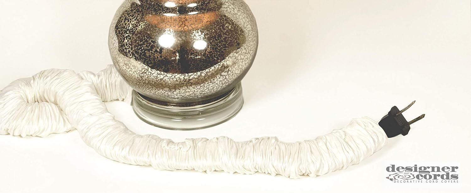 Pearl Silk Lamp Cord Cover 9 Ft Long 100 Real Silk White