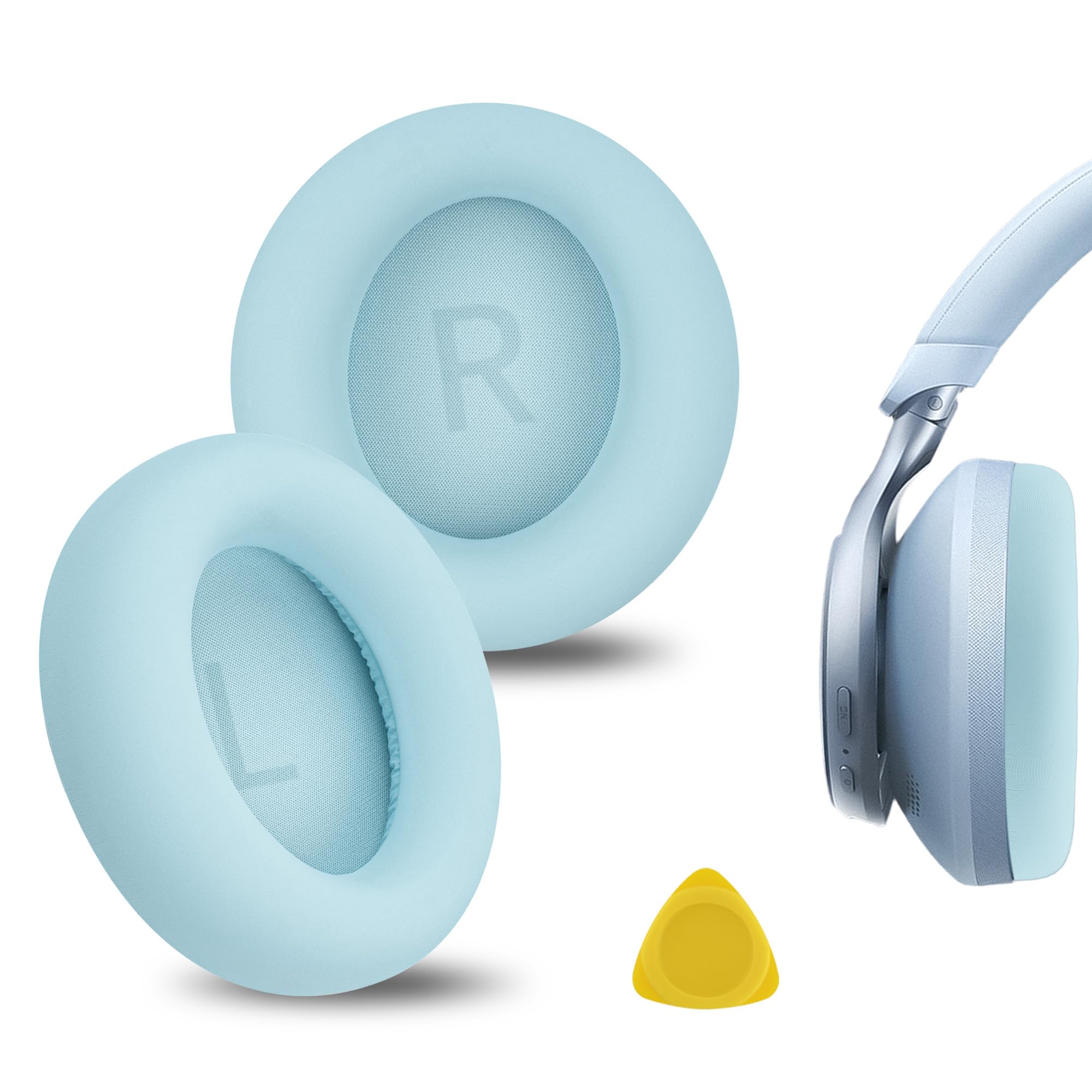 Geekria Replacement Ear Pads Compatible with Anker Soundcore Space One Headphones, Repair Parts (Sky Blue)