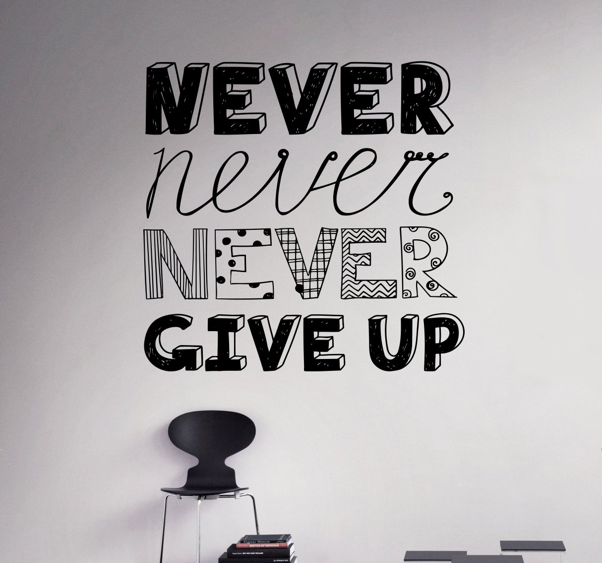 Never Give up Wall Decal Motivation Quotes Wall Sayings
