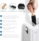Joeji's Kitchen Radiator Cleaner Brush Long Thin Bristles Wooden Handle view 3