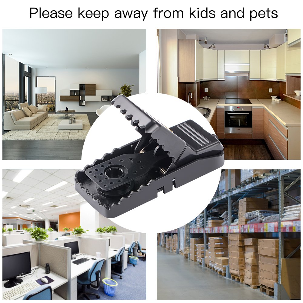 Piège à Souris, Tapette à Rat Réutilisable Souricière avec Ressort Puissant et Sensible Contrôle des Rats Efficace (Lot de 6)