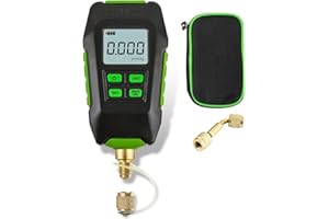 Digital Vacuum Gauge for HVAC Refrigeration, 0-10000Pa Range Rechargeable with IP54 Water Dust Resistant Protection, 7/16 Inc