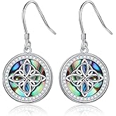 Abalone Shell Earrings for Women 925 Sterling Silver Witches Knot/Compass Lighthouse Jewelry Dangle Drop Earrings Jewelry Gifts for Women Men