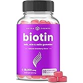 NutraChamps Biotin Gummies 10000mcg [High Potency] for Healthy Hair, Skin & Nails Vitamins for Women, Men & Kids - 5000mcg in Each Hair Vitamins Gummy - Vegan, Non-GMO, Hair Health Supplement