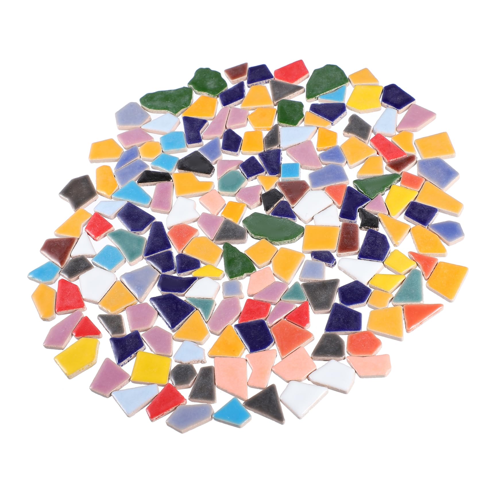 CAXUSD 200G Colorful DIY Ceramic Tiles Assorted Irregular for Arts and Crafts Home Decoration Bathroom and Kitchen Projects Vibrant Assortment