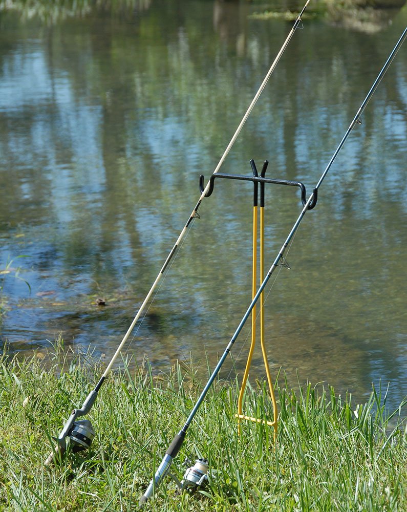 Amazon.com: RITE-HITE Bank Fishing Dual-Rod Holder - Holds Two Fishing Rods and Reels at The