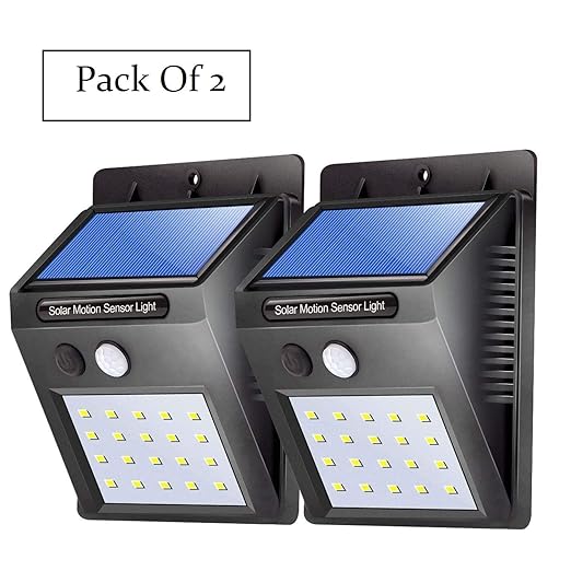 Gadgetbucket UnTech Solar Motion Sensor 20 LED Wall Light -Pack of 2