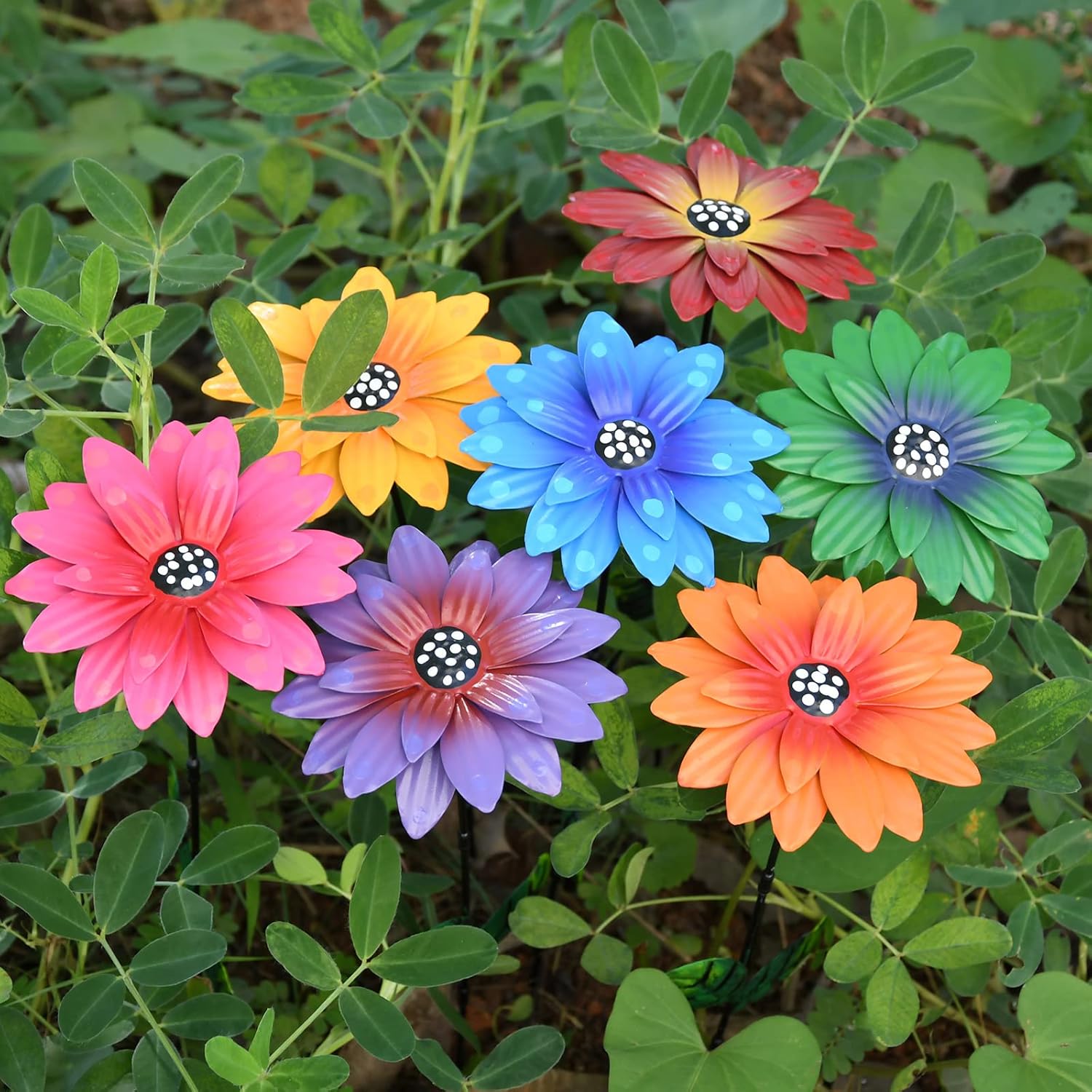 Decorative Garden Stakes - 7Pcs/Set Metal Daylily Flower Garden Stakes, Outdoor Decor Stake Yard Art Decoration,Garden Plant Flowers Stick Spring Patio Decor