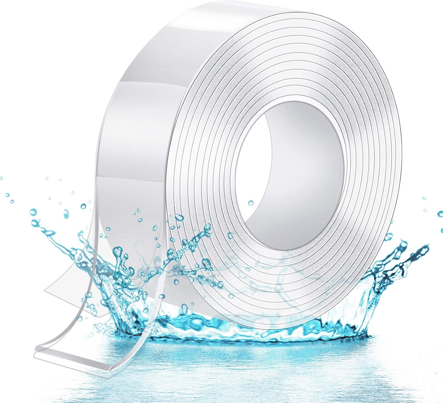 32.8FT/10M Adhesive Tape Double Sided Tape Heavy Duty Transparent Sticky Tape Multifunctional Reusable Washable Traceless Adhesive Strips Gel Tape for Kitchen,Party,Paste Photos Posters,Carpet Fixing
