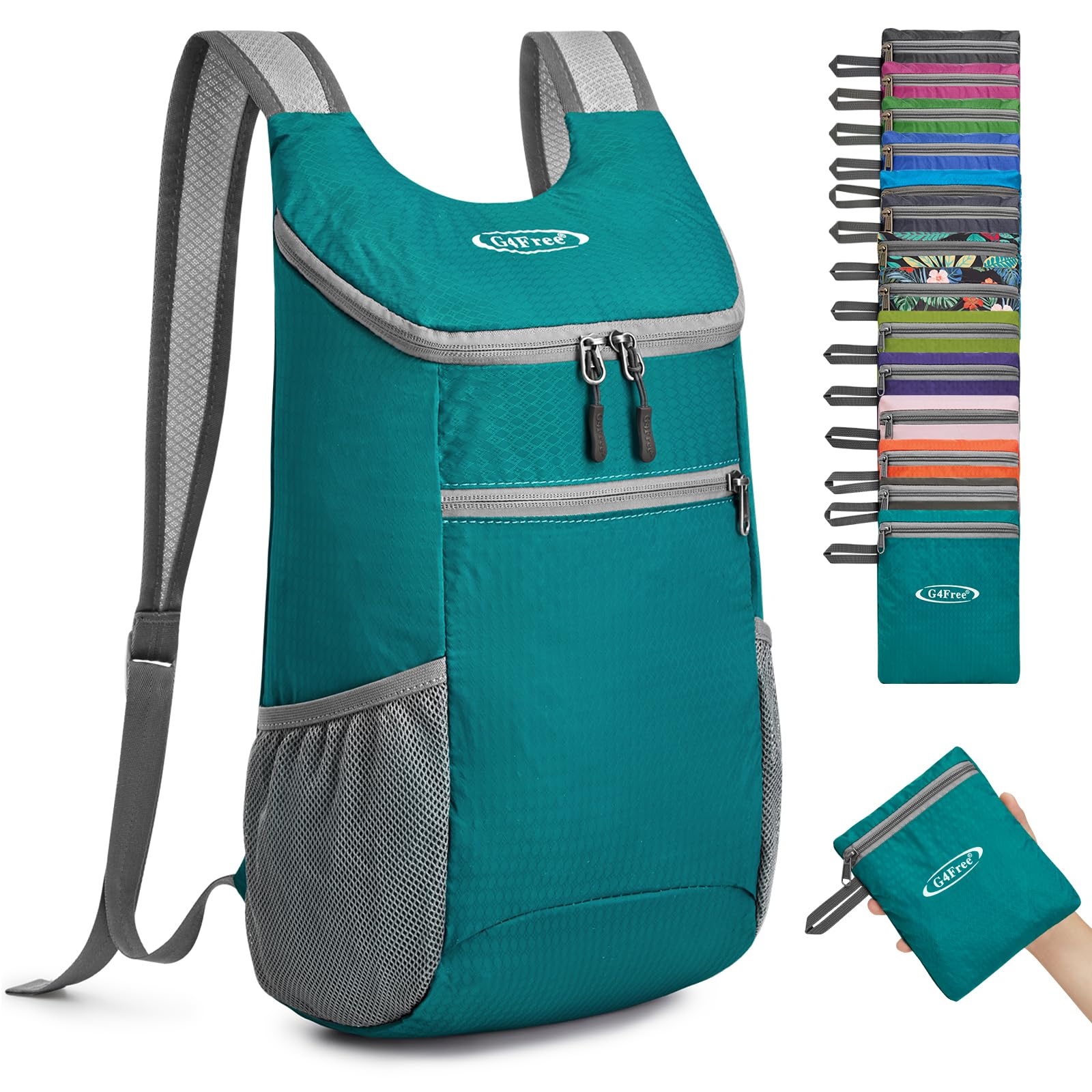 G4Free Ultra Lightweight Small Rucksack Foldable Backpack Packable Rucksack 11L for Travelling Walking Cycling Hiking or Multipurpose Daypacks Unisex