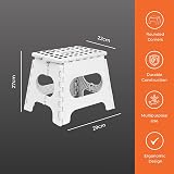 iTrend 11 Inch Folding Step Stool Heavy Duty Anti-Skid Carry Handle White Black view 7