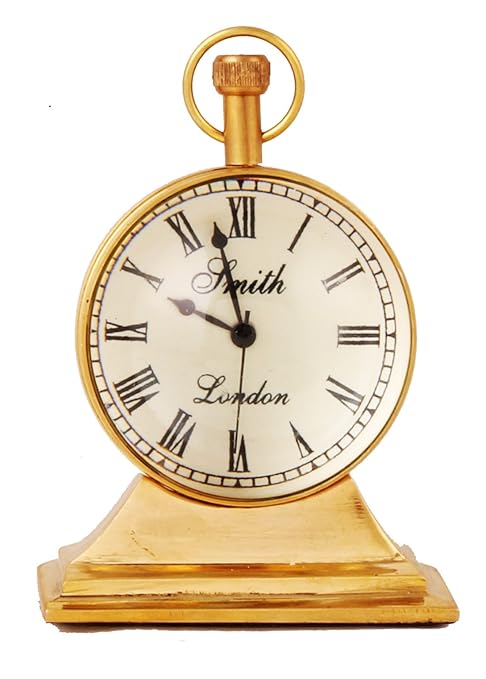 Clock/Watch/Antique Look Table Clock, Made From Brass, Desk Clock, Unique Gifts by K2SN